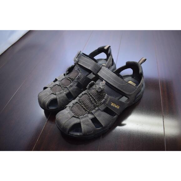 Mens Teva ShocPad Slip On Strap Down Sandals Hiking Fishing Shoes Size 9 - Picture 1 of 7